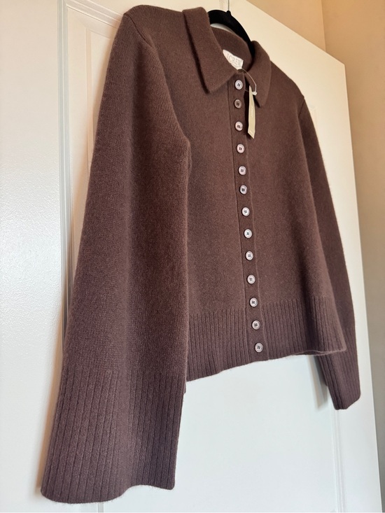 J. Crew Sweaters - NWT J. CREW Milano-stitch cinched-waist cardigan chocolate cocoa 100% lambswool